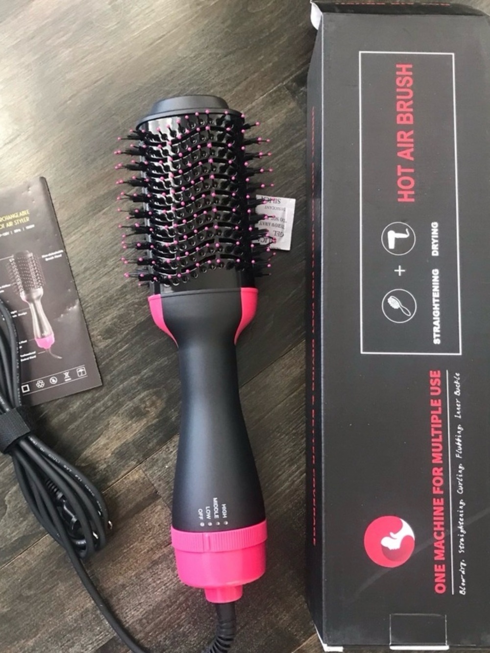 Hot Air Brush Hair Styler - Pink
